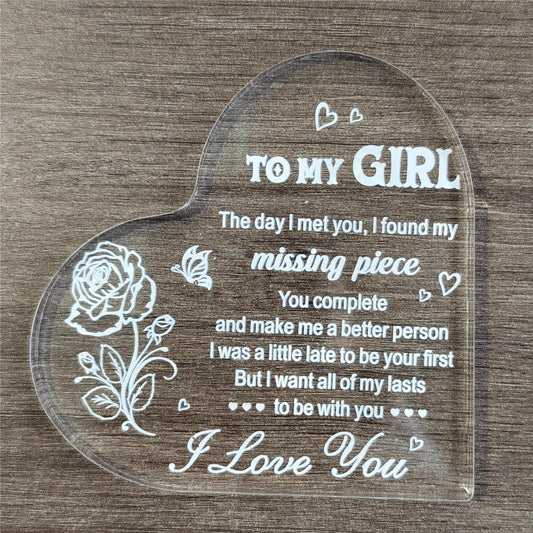 Heart Transparent Acrylic Mother's Day Father's Day Table Decorations Ornaments - DeMann Co