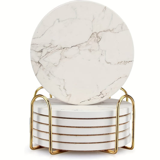 Luxurious Marble Ceramic Coasters - 12 Piece Set - DeMann Co